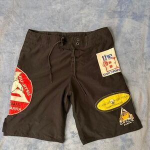 Casca Grossa Gracie Barra Jiu Jitsu black board shorts men size 34